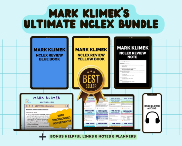 Mark Klimek Ultimate NCLEX Bundle – Yellow And Blue Book